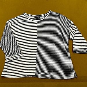 Tribal 3/4 Sleeve Navy White Striped Shirt